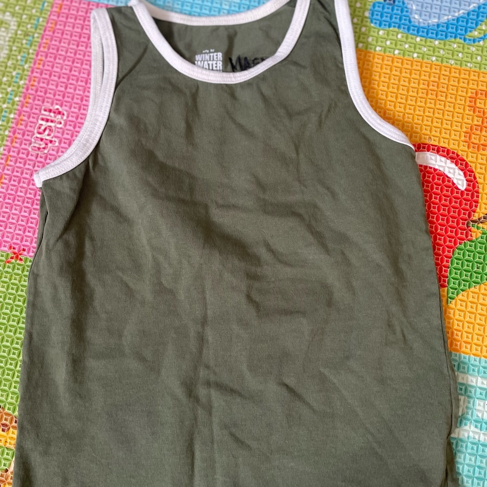 Winter Water Factory Olive Kids Tank Top 2T